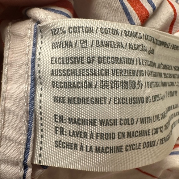 Abercrombie & Fitch Red White & Blue Striped Button Down Top coastal women’s L - Picture 5 of 5